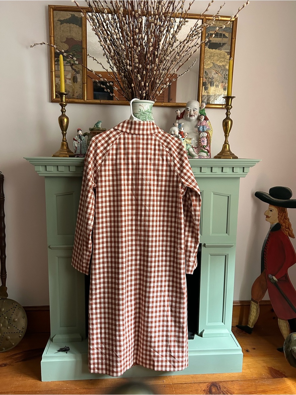 NWT HOUSE OF HARLOW 1960 Trench Coat Gingham Rustic Size Small - Picture 3 of 14